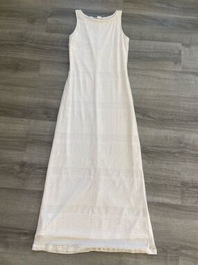 VTG The White House Sleeveless White Lace Maxi Dress - Timeless Summer Maxi Sz M